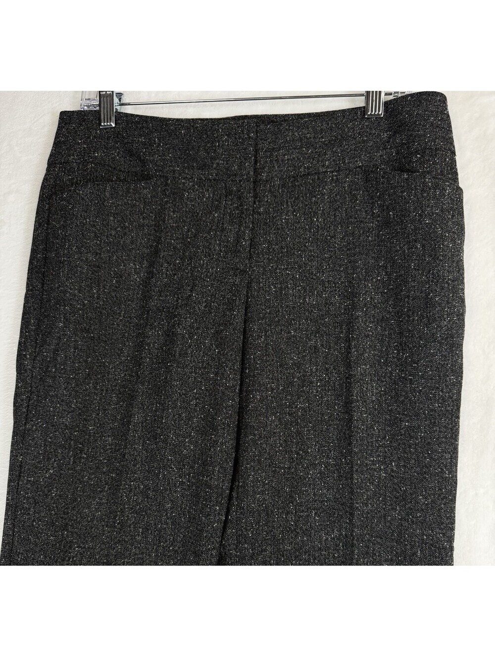 Ann Taylor Loft Pants 6 Original Trousers Tweed Black Straight Leg Womens